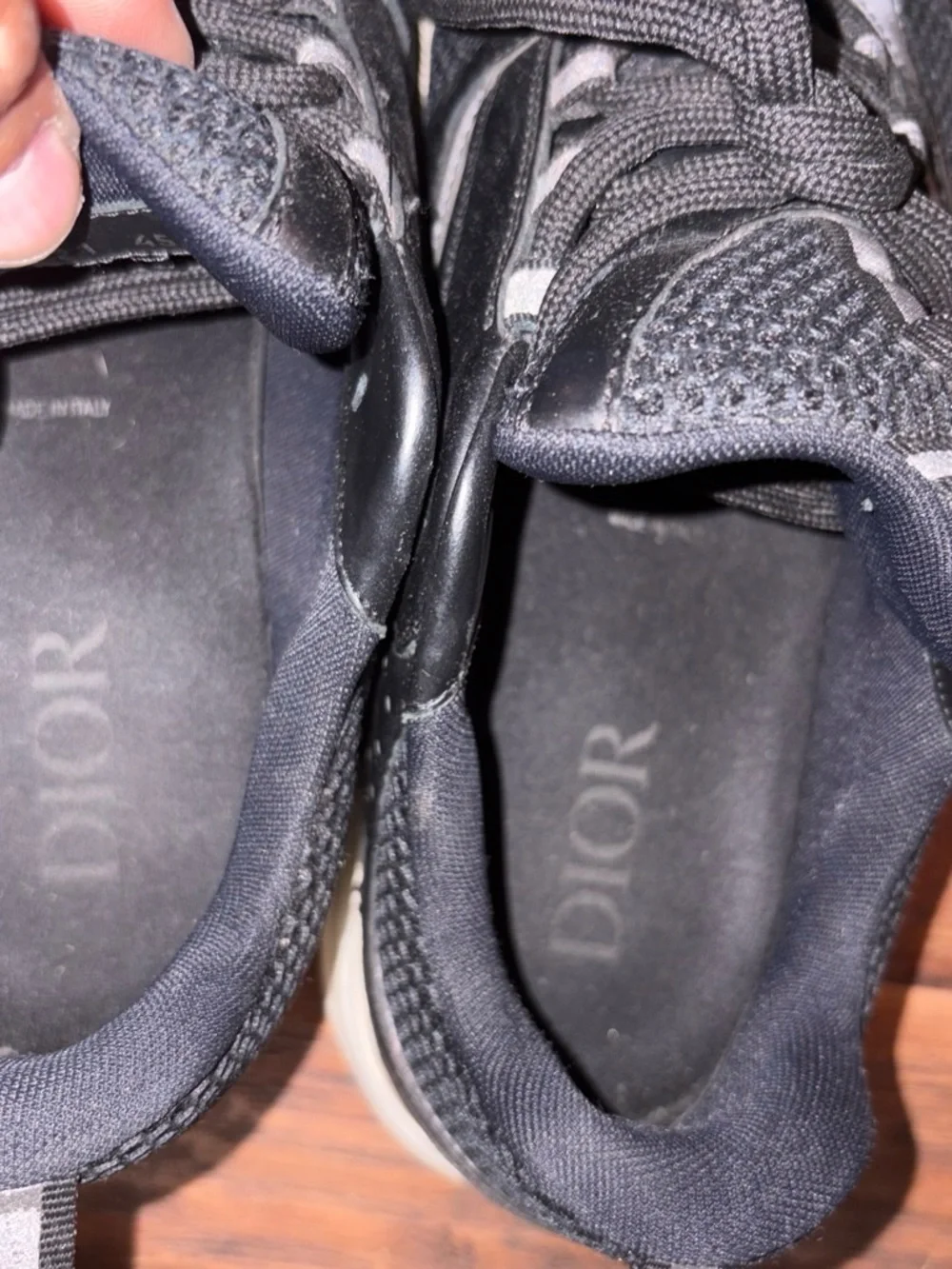 Dior Men’s Black and White Chunky Leather & Mesh Sneakers